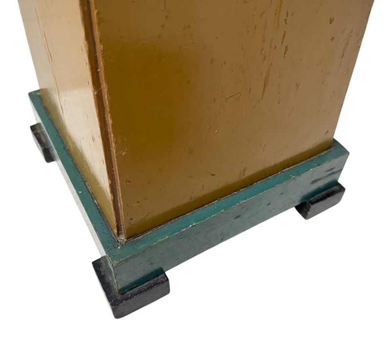 Art Deco Pedestal Table, Hand-Painted Pine, Dutch Design, 1920s
